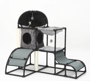 Multi-Functional Cat Tree with Sisal Rope and Bed
