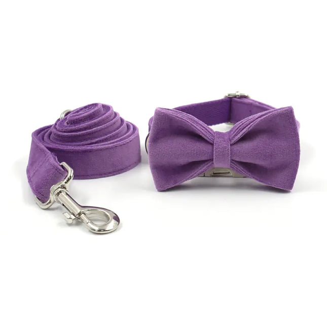 Dog Collar and Leash Set with Bow